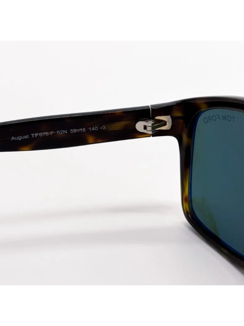 New Tom Ford August TF678 52N Havana Green Square Men Sunglasses Authentic